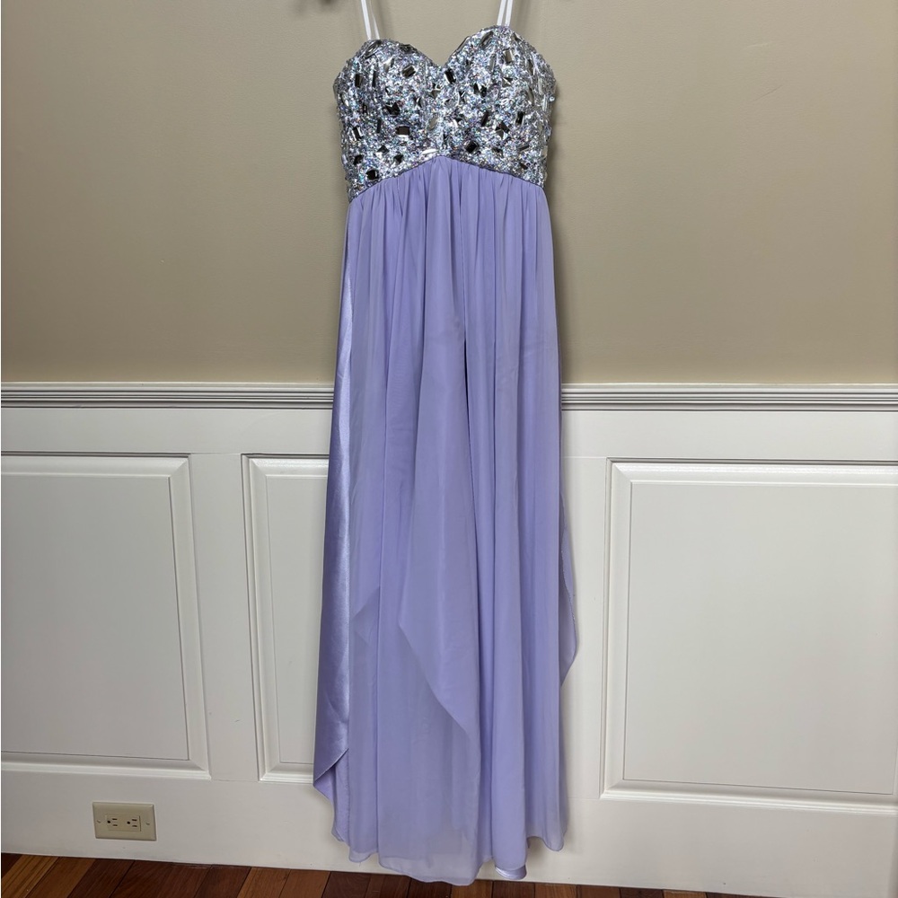 Aria Lavender and Silver Prom Dress